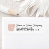 ARKANSAS State Map met hart - ELKE KLEUR! Etiket (Insitu)