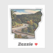 Arkansas State Outline vol met Mountain Road Sticker (Vel)