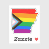 Arkansas State Pride LGBTQ Progress Pride Sticker (Vel)