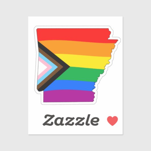 Arkansas State Pride LGBTQ Progress Pride Sticker (Vel)