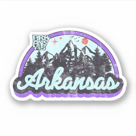 Arkansas State Retro  Sticker (Voorkant)