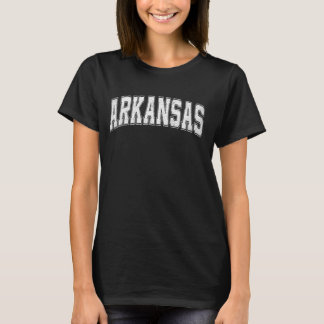 Arkansas State Retro Witte Varsity  tekst T-shirt