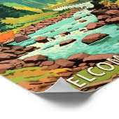 Arkansas State Scenery Poster Kunstprint, Retro Na (Hoek)