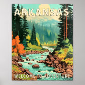 Arkansas State Scenery Poster Kunstprint, Retro Na (Voorkant)