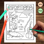 Arkansas State Shape and Facts Kleurplaat Flyer<br><div class="desc">door leapdaze</div>