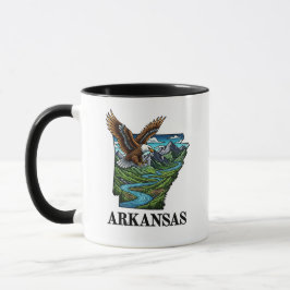 Arkansas State Tattoo Style Bald Eagle Mountains Mok