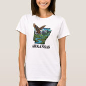 Arkansas State Tattoo Style Bald Eagle Mountains T-shirt (Voorkant)