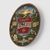 Arkansas State Vintage Map Grote Klok (Hoek)