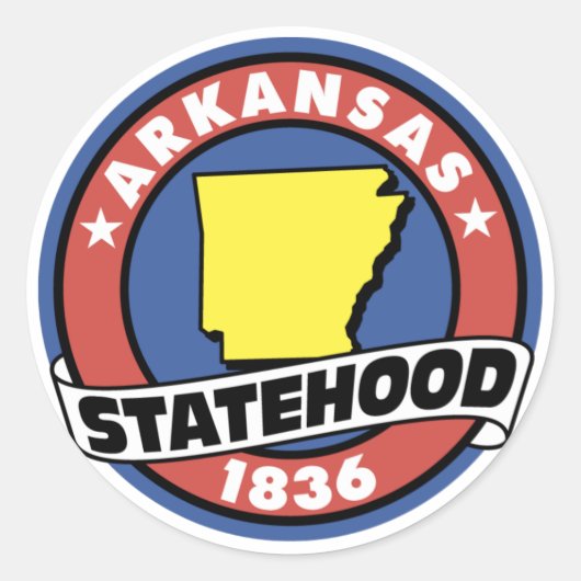 Arkansas Statehood Gifts and T - shirts Ronde Sticker (Voorkant)