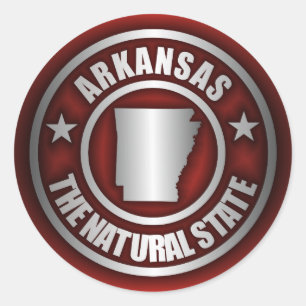 "Arkansas Steel" Stickers (rood)