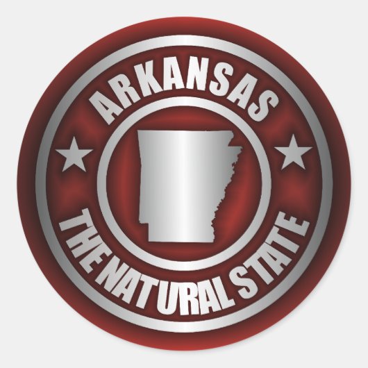 "Arkansas Steel" Stickers (rood) (Voorkant)