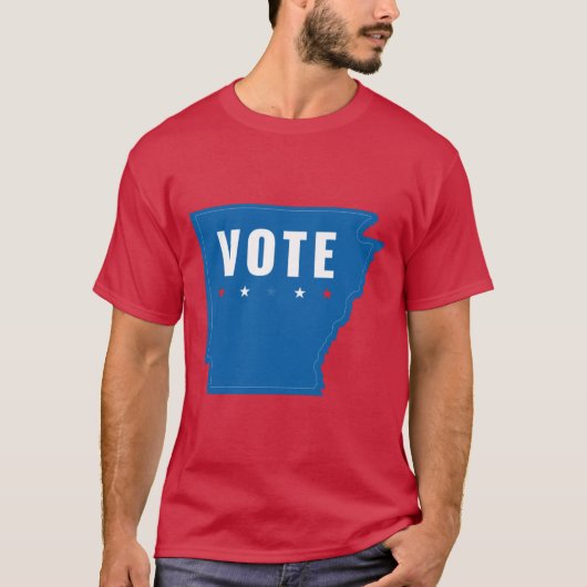 Arkansas stemt voor blauw democratisch patriottism t-shirt (Voorkant)