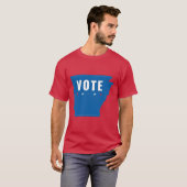 Arkansas stemt voor blauw democratisch patriottism t-shirt (Voorkant volledig)