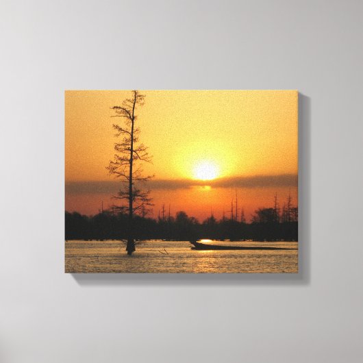 Arkansas Sunrise op Millwood Lake Canvas Print (Voorkant)