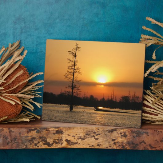 Arkansas Sunrise op Millwood Lake Canvas Print Fotoplaat (Zijkant)