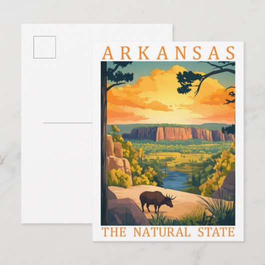 Arkansas the Natural State USA Travel Place Briefkaart (Voorkant / Achterkant)