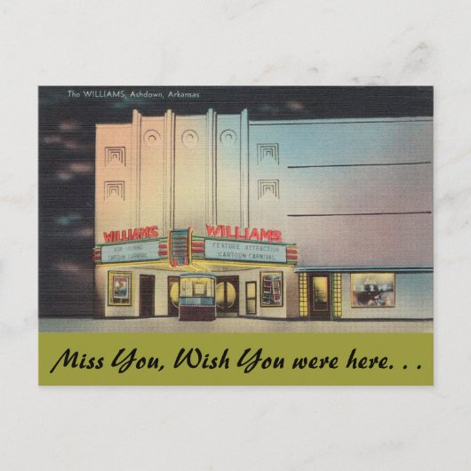 Arkansas, The Williams Theater Briefkaart (Voorkant)