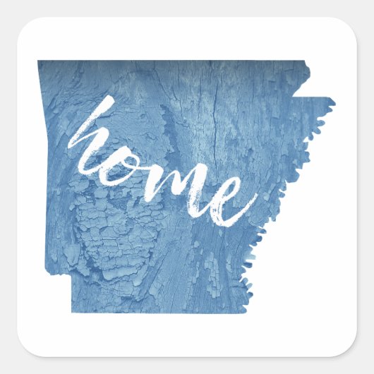 Arkansas Thuis Houtnerf Vierkante Sticker (Voorkant)