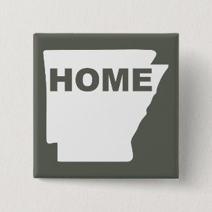 Arkansas Thuis Weg Van Staat Knop Badge Speld Vierkante Button 5,1 Cm