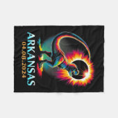 Arkansas Totaal Zonneverduistering 2024 T Rex D Fleece Deken (Voorkant (Horizontaal))