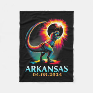 Arkansas Totaal Zonneverduistering 2024 T Rex D Fleece Deken