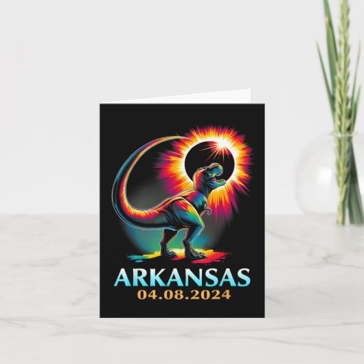Arkansas Totaal Zonneverduistering 2024 T Rex D Kaart (Voorkant)