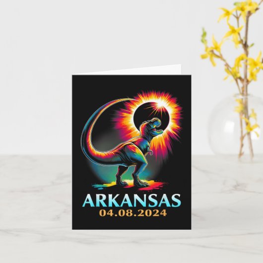 Arkansas Totaal Zonneverduistering 2024 T Rex D Kaart (Gele Bloem)