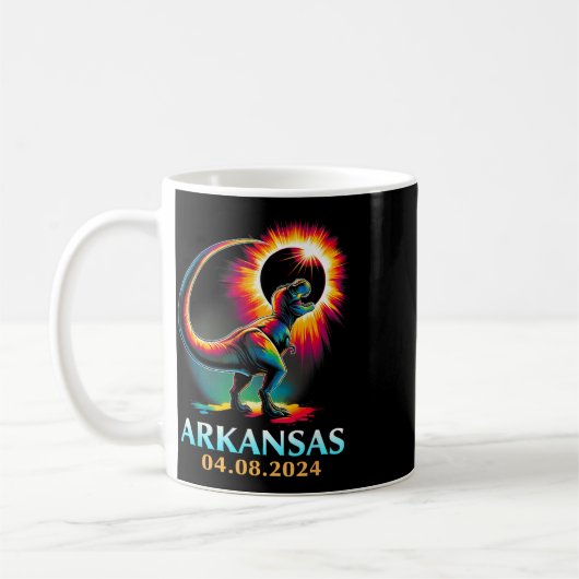 Arkansas Totaal Zonneverduistering 2024 T Rex D Koffiemok (Links)