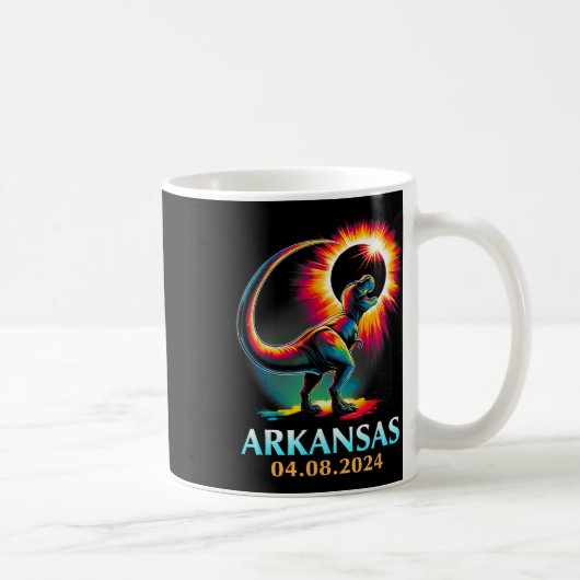 Arkansas Totaal Zonneverduistering 2024 T Rex D Koffiemok (Rechts)