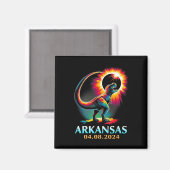 Arkansas Totaal Zonneverduistering 2024 T Rex D Magneet (Voorkant / Achterkant)