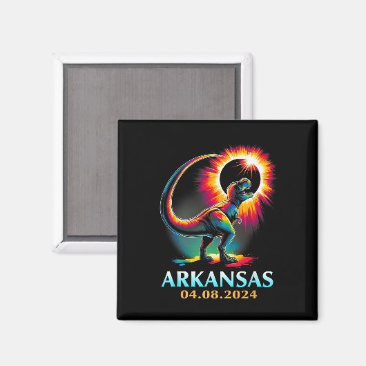 Arkansas Totaal Zonneverduistering 2024 T Rex D Magneet (Voorkant / Achterkant)