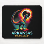 Arkansas Totaal Zonneverduistering 2024 T Rex D Muismat (Voorkant)
