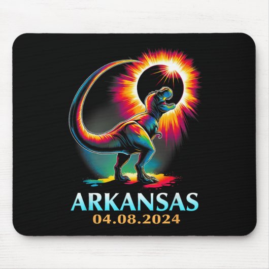 Arkansas Totaal Zonneverduistering 2024 T Rex D Muismat (Voorkant)