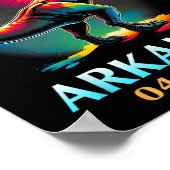 Arkansas Totaal Zonneverduistering 2024 T Rex D Poster (Hoek)