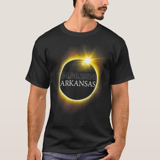 Arkansas Total Solar Eclipse April 8 2024 Verenigd T-shirt (Voorkant)