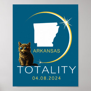 Arkansas Totale Zonsverduistering 2024 Grappige Ka Poster