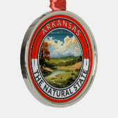 Arkansas Travel Art Badge Metalen Ornament (Rechts)