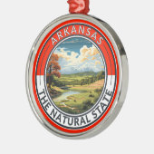 Arkansas Travel Art Badge Metalen Ornament (Links)