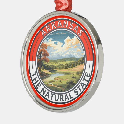 Arkansas Travel Art Badge Metalen Ornament (Links)