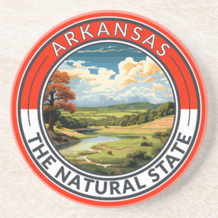 Arkansas Travel Art Badge Zandsteen Onderzetter