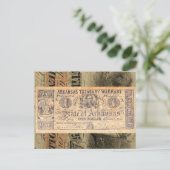 Arkansas Treasury Civil War Antiek Money Briefkaart (Staand voorkant)