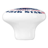 Arkansas US State Rood Wit Blauw Typografie Keramische Knop (Zijkant)