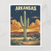 Arkansas USA Art Vintage Illustration Travel Briefkaart (Voorkant)