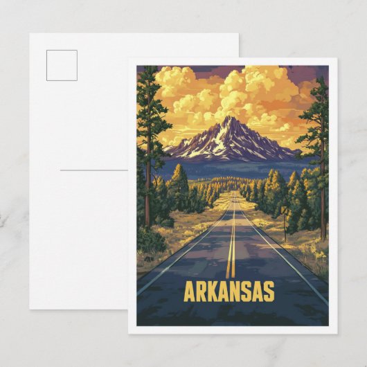 Arkansas USA Art Vintage Illustration Travel Briefkaart (Voorkant / Achterkant)