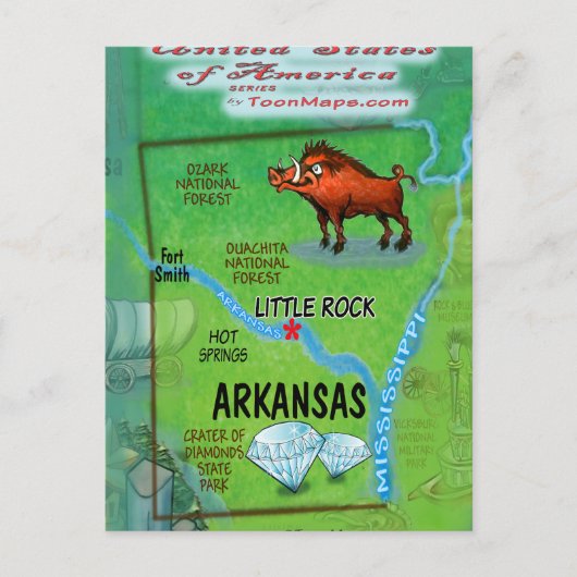 Arkansas USA Card Briefkaart (Voorkant)