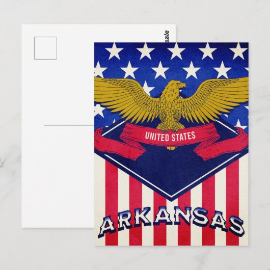 Arkansas USA Flag Briefkaart (Voorkant / Achterkant)