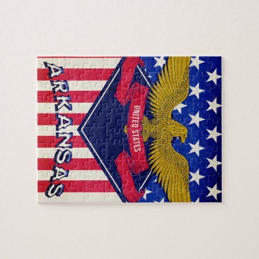 Arkansas USA Flag Legpuzzel (Horizontaal)
