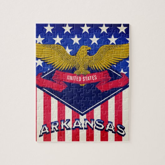 Arkansas USA Flag Legpuzzel (Verticaal)