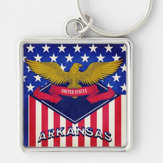 Arkansas USA Flag Sleutelhanger (Voorkant)