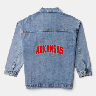 Arkansas Usa State Ar Retro  Sport Mannen Wo Denim Jacket